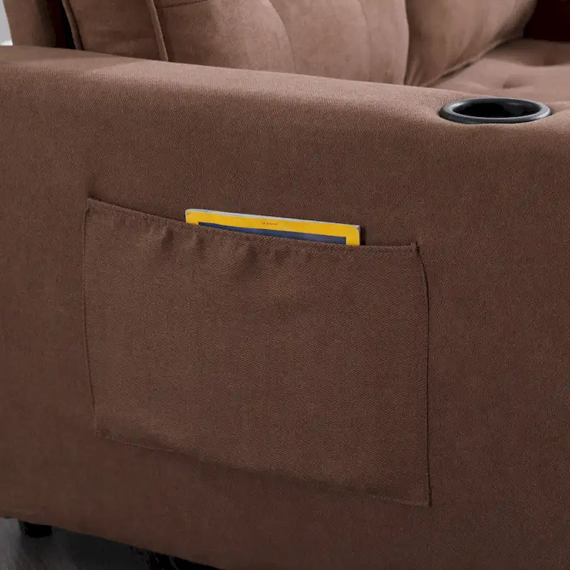 Foldable Tufted Loveseat with Pull Out Bed and Side Pockets