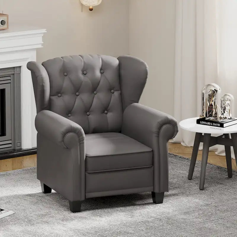 Modern Tufted Push Back Armchair