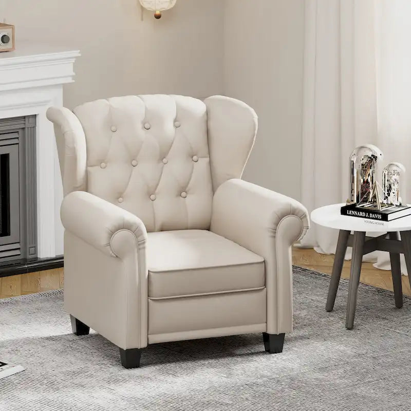 Modern Tufted Push Back Armchair
