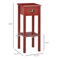 2-Tier Side Table with Drawer,Narrow End Table with Bottom Shelf