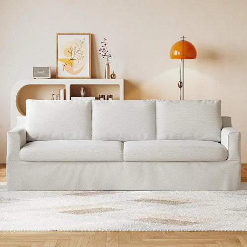 93 Modern 3-Seater Sofa Couch with Deep Seats and Removable Slipcover