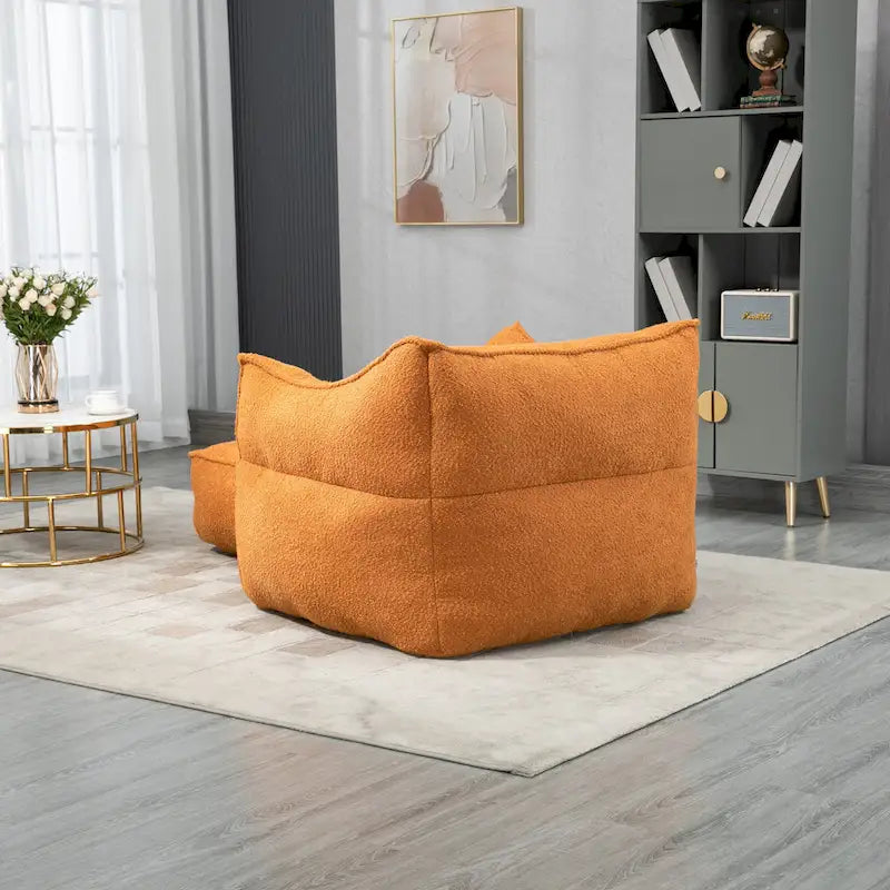 GDFStudio - COOLMORE Boucle Bean Bag Chair with Memory Foam Filling for Ultimate Comfort