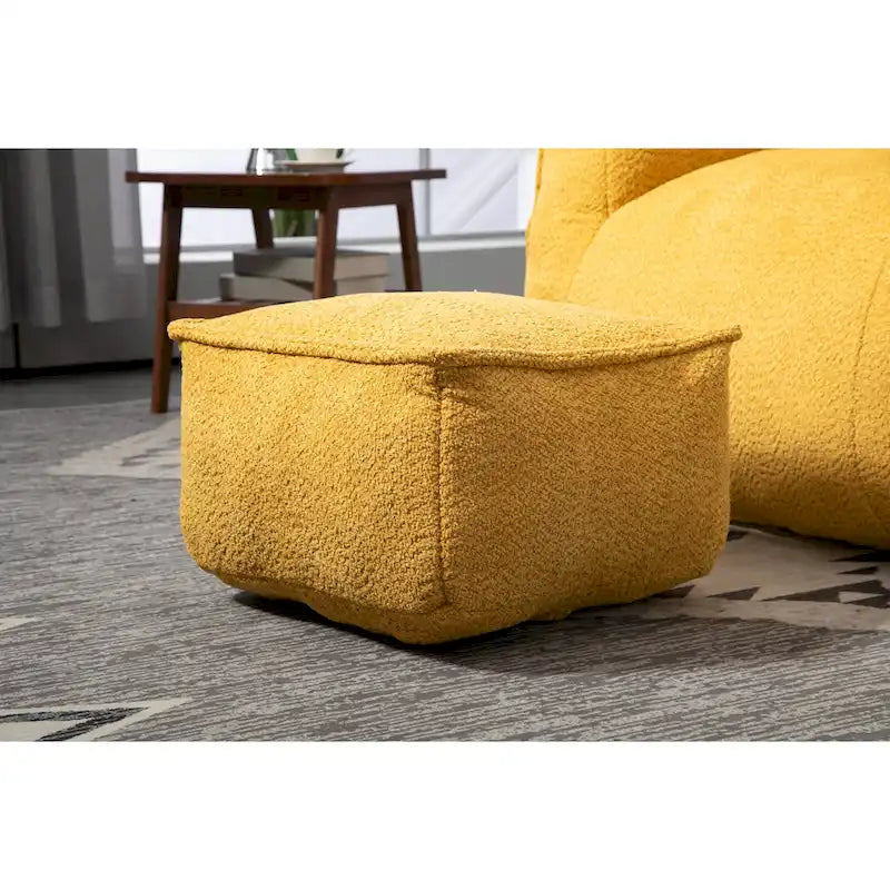 GDFStudio - COOLMORE Boucle Bean Bag Chair with Memory Foam Filling for Ultimate Comfort