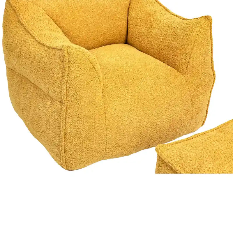 GDFStudio - COOLMORE Boucle Bean Bag Chair with Memory Foam Filling for Ultimate Comfort