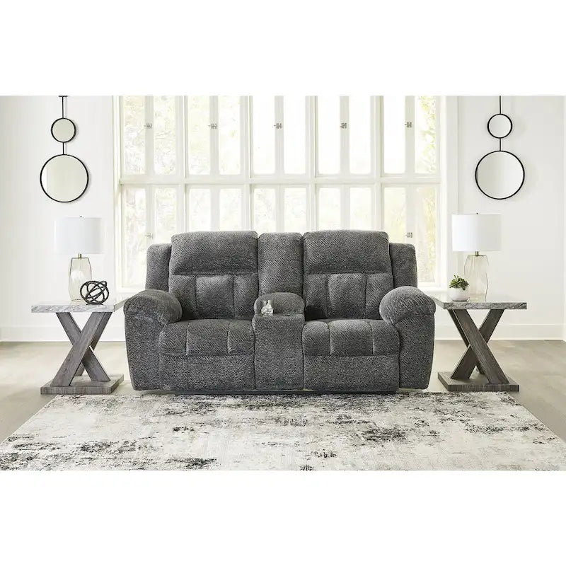 Signature Design by Ashley Frohn Double Reclining Loveseat with Console - 80W x 40D x 42H