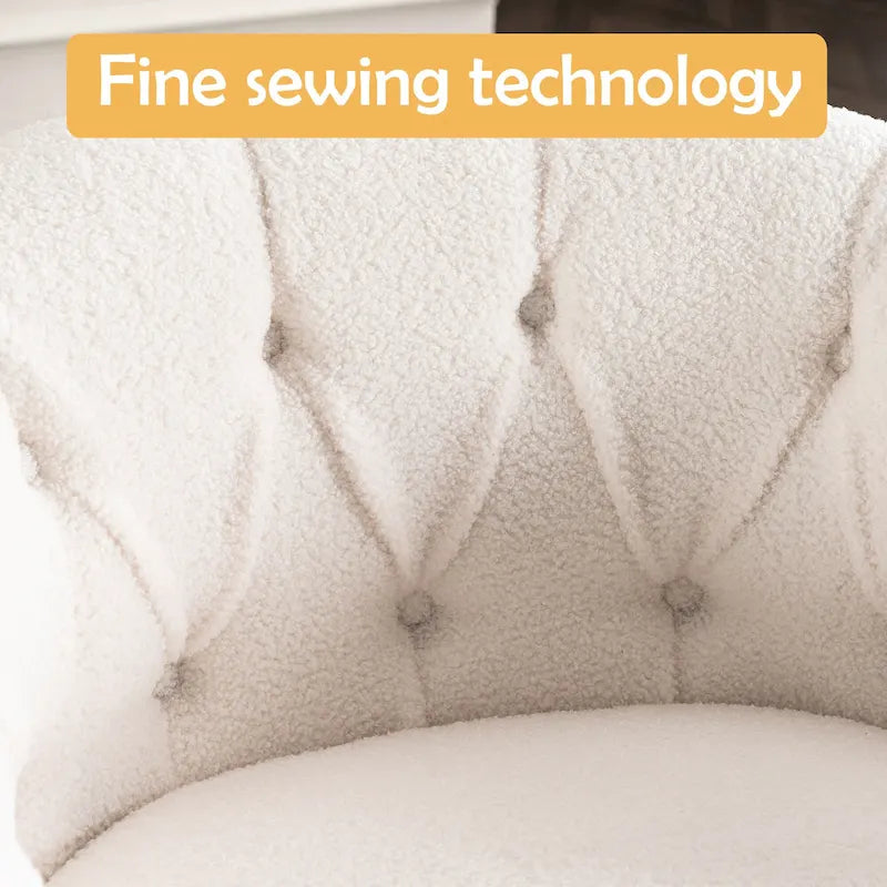 Velvet Swivel Chair with Ottoman