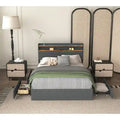 Queen Storage Bed - 4 Drawers, Upholstered Platform with LED & USB Charging
