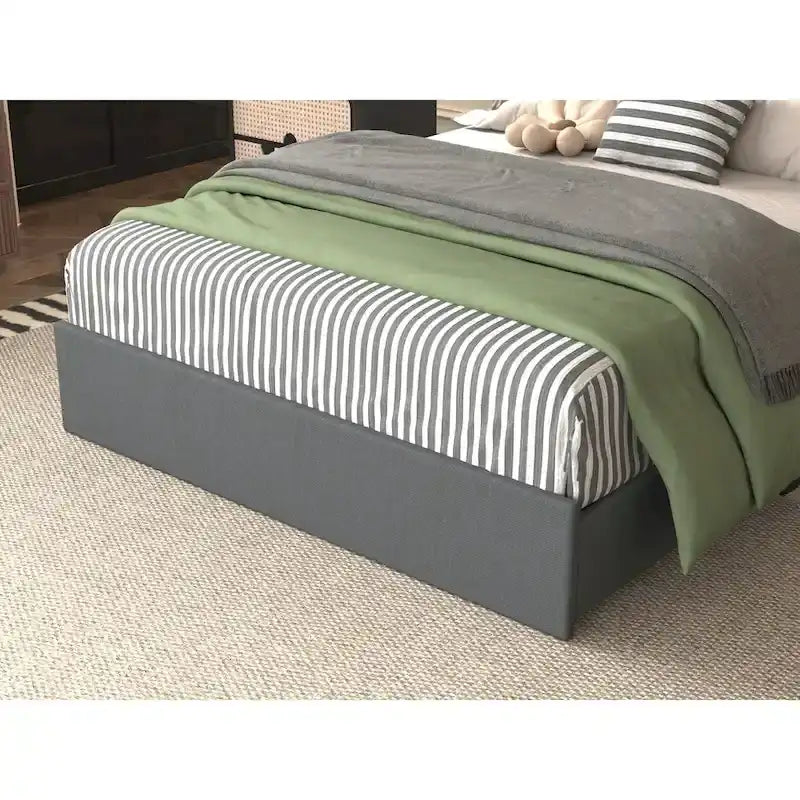 Queen Storage Bed - 4 Drawers, Upholstered Platform with LED & USB Charging