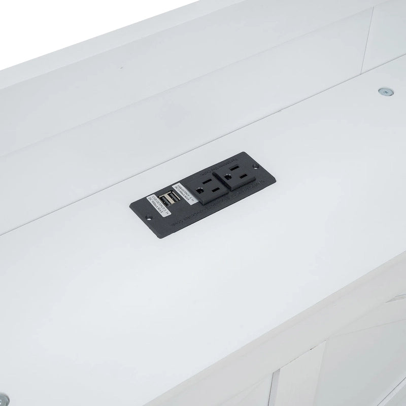 Wooden Platform Bed Outlets on Storage Headboard, Wood Slat Panel Bed Frame with 3 Storage Drawers & Pull-out Trundle Bed