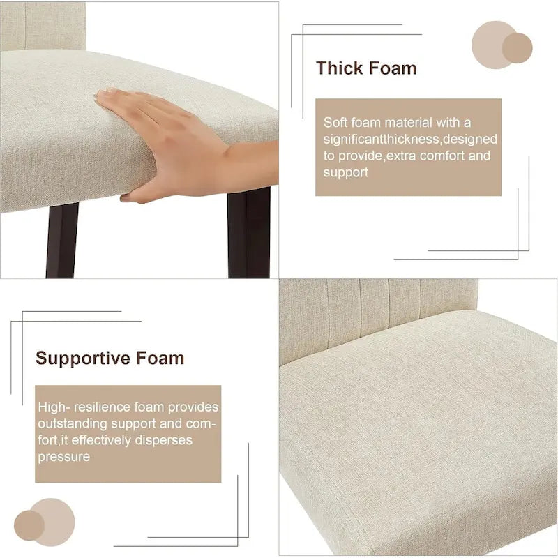 VECELO Upholstered Dining Chairs Set of 2/4/6, Fabric Dining Room Kitchen Side Chair, Parson Dining Chairs