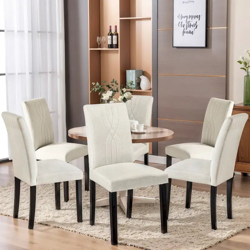 VECELO Upholstered Dining Chairs Set of 2/4/6, Fabric Dining Room Kitchen Side Chair, Parson Dining Chairs