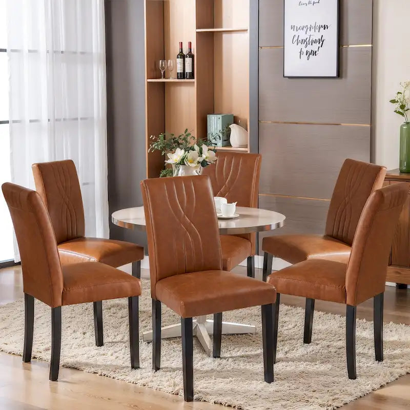 VECELO Upholstered Dining Chairs Set of 2/4/6, Fabric Dining Room Kitchen Side Chair, Parson Dining Chairs