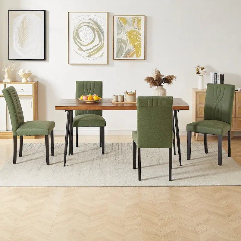 VECELO Upholstered Dining Chairs Set of 2/4/6, Fabric Dining Room Kitchen Side Chair, Parson Dining Chairs