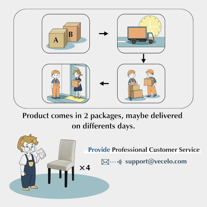 VECELO Upholstered Dining Chairs Set of 2/4/6, Fabric Dining Room Kitchen Side Chair, Parson Dining Chairs