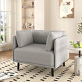 Modern 39.17 Upholstered Accent Chair with Solid Metal Legs and Pillow for Living Room