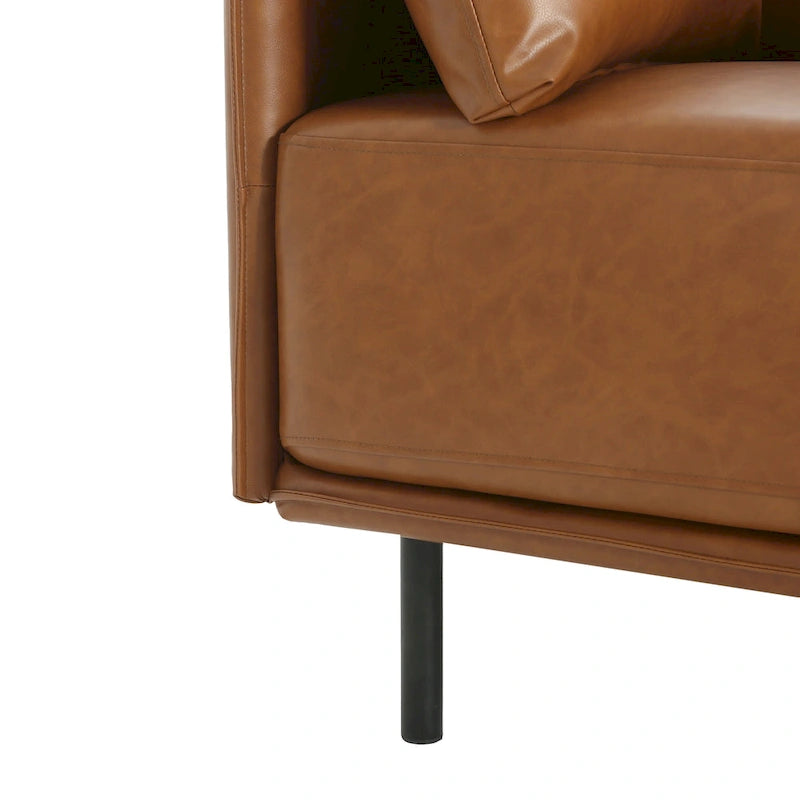 Modern 39.17 Upholstered Accent Chair with Solid Metal Legs and Pillow for Living Room