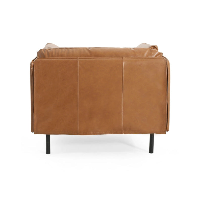 Modern 39.17 Upholstered Accent Chair with Solid Metal Legs and Pillow for Living Room