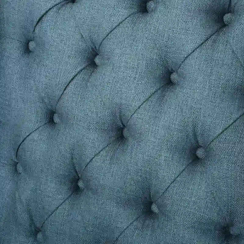 Blue Modern 30 High Back Upholstered Button Tufted Accent Chair with Nailheads for Living Room
