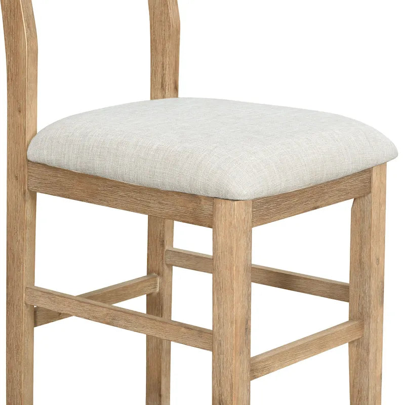 Brown Farmhouse 5-Piece Counter Height Dining Table Set with 4 Chairs