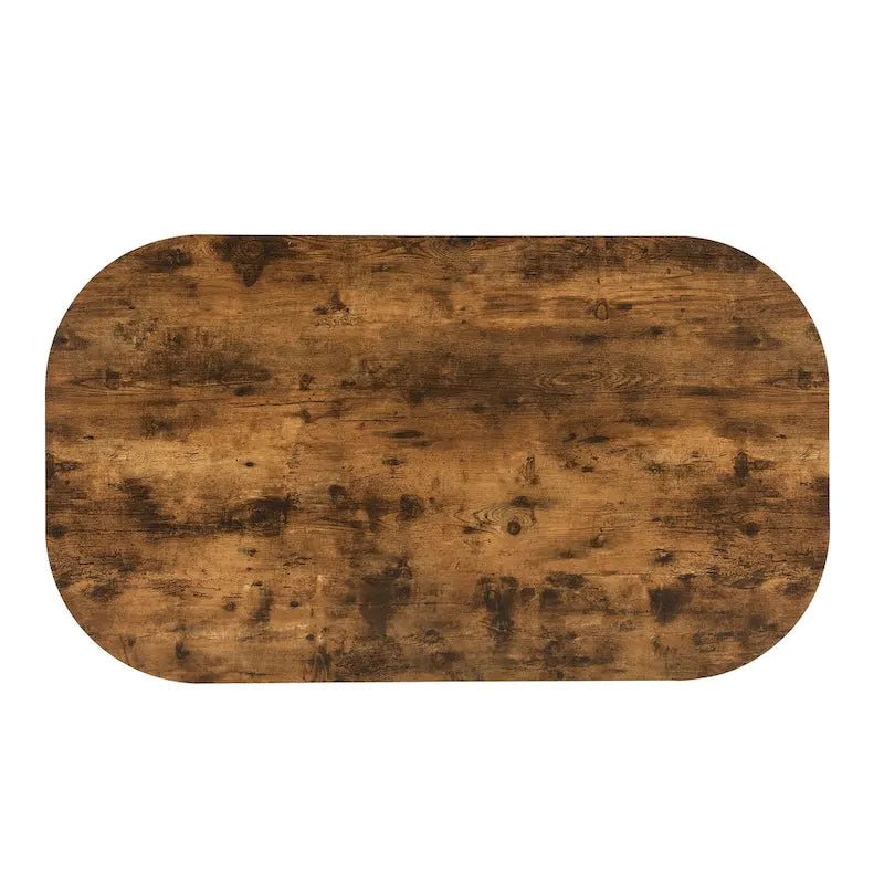 Modern 7-Piece Metal Frame Dining Table Set with Half-Round Table & 6 Chairs