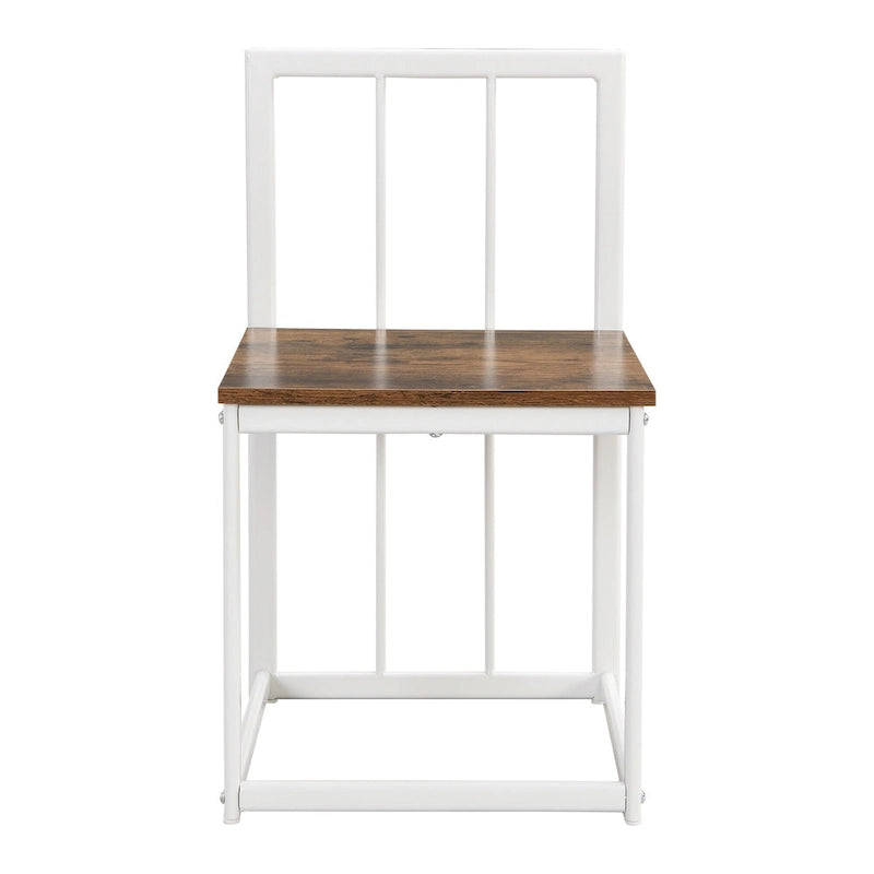 Modern 7-Piece Metal Frame Dining Table Set with Half-Round Table & 6 Chairs