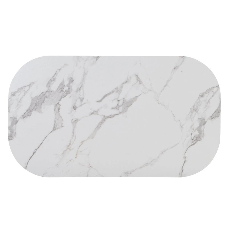 Modern 7-Piece Metal Frame Dining Table Set with Half-Round Table & 6 Chairs