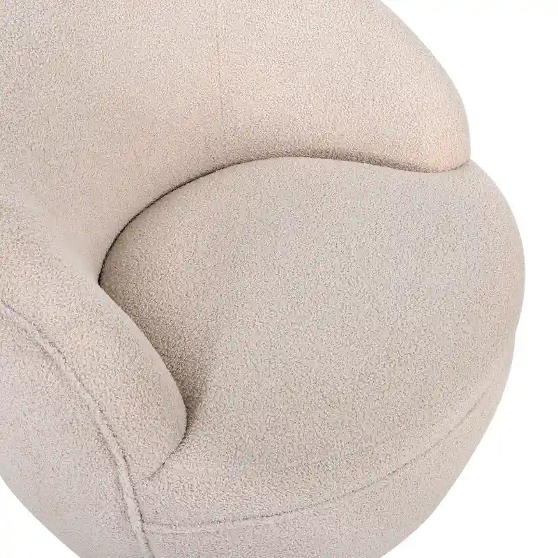 Roundhill Furniture Galleria 360 Swivel Teddy Sherpa Fabric Barrel Chair