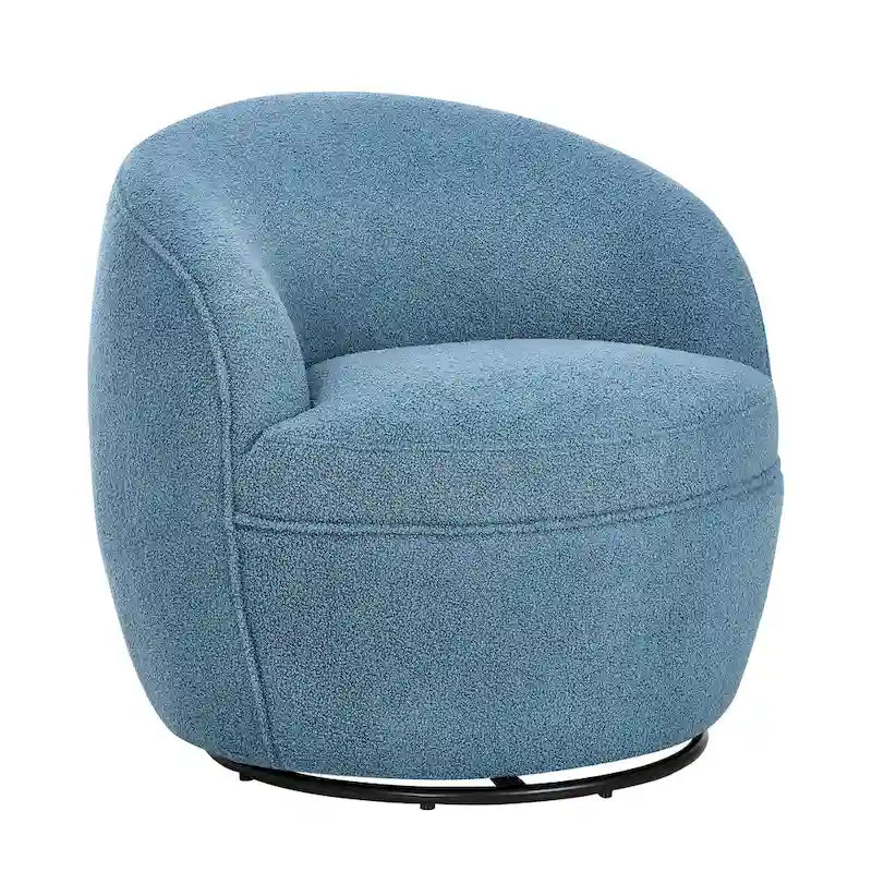 Roundhill Furniture Galleria 360 Swivel Teddy Sherpa Fabric Barrel Chair