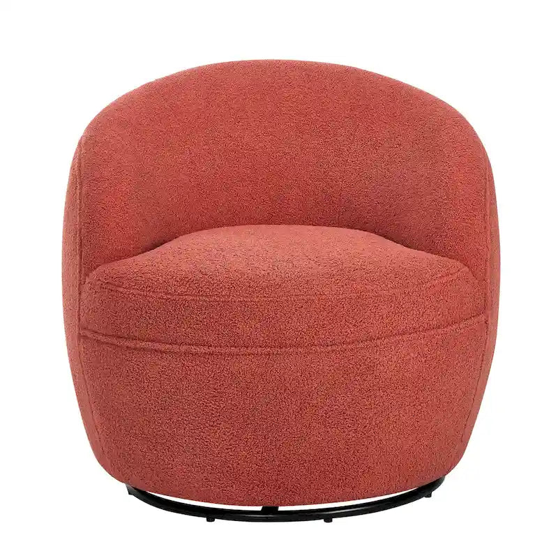 Roundhill Furniture Galleria 360 Swivel Teddy Sherpa Fabric Barrel Chair