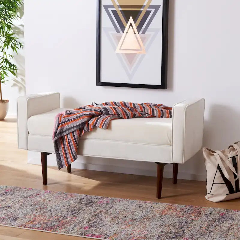 SAFAVIEH Rosalee Mid-Century Modern 25-inch Bench - 49 W x 18 L x 25 H - 49Wx18Dx25H