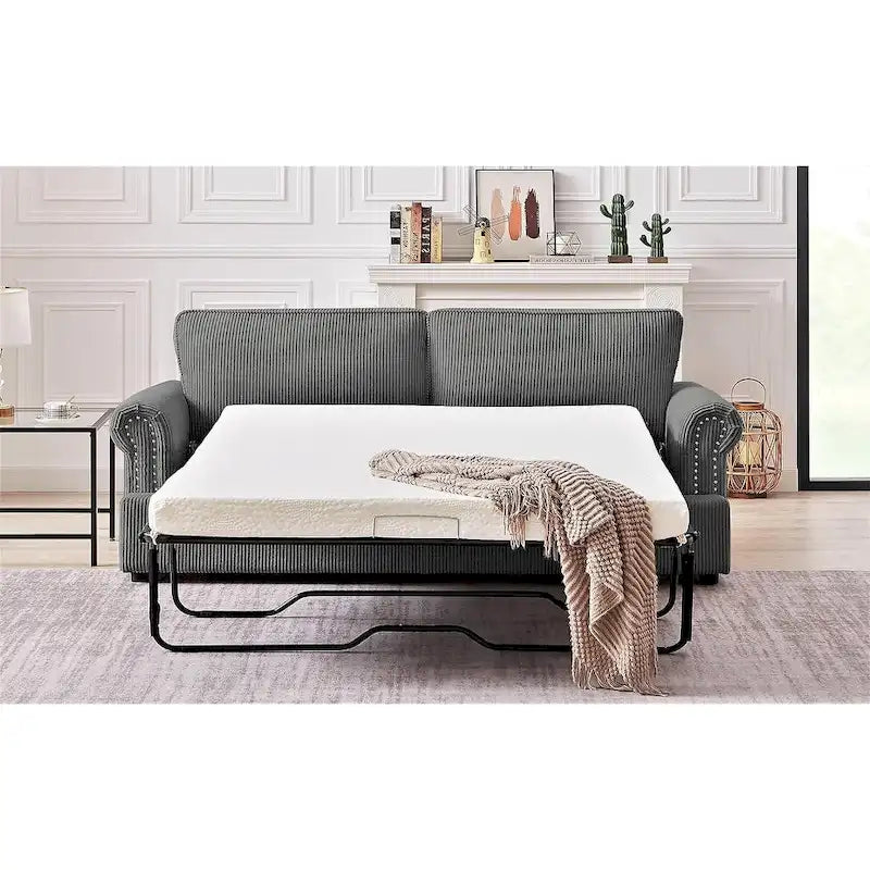US Pride Furniture Viviana 76 inch Polyester Cushion Back Sofa Bed