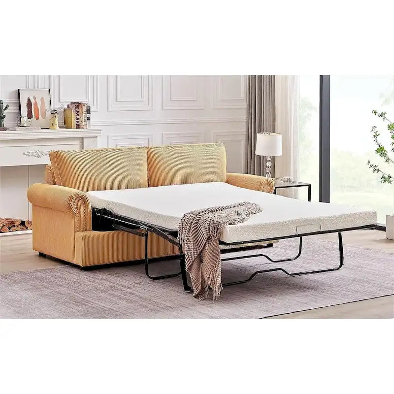 US Pride Furniture Viviana 76 inch Polyester Cushion Back Sofa Bed