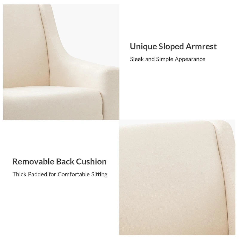 Francis Mid-century Modern Upholstered Armchair with Sloped Arms and Solid Wood Legs by HULALA HOME