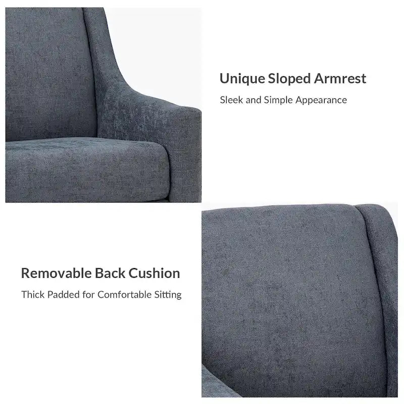 Francis Mid-century Modern Upholstered Armchair with Sloped Arms and Solid Wood Legs by HULALA HOME