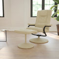 Contemporary Multi-Position Recliner and Ottoman with Wrapped Base