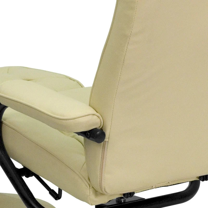 Contemporary Multi-Position Recliner and Ottoman with Wrapped Base