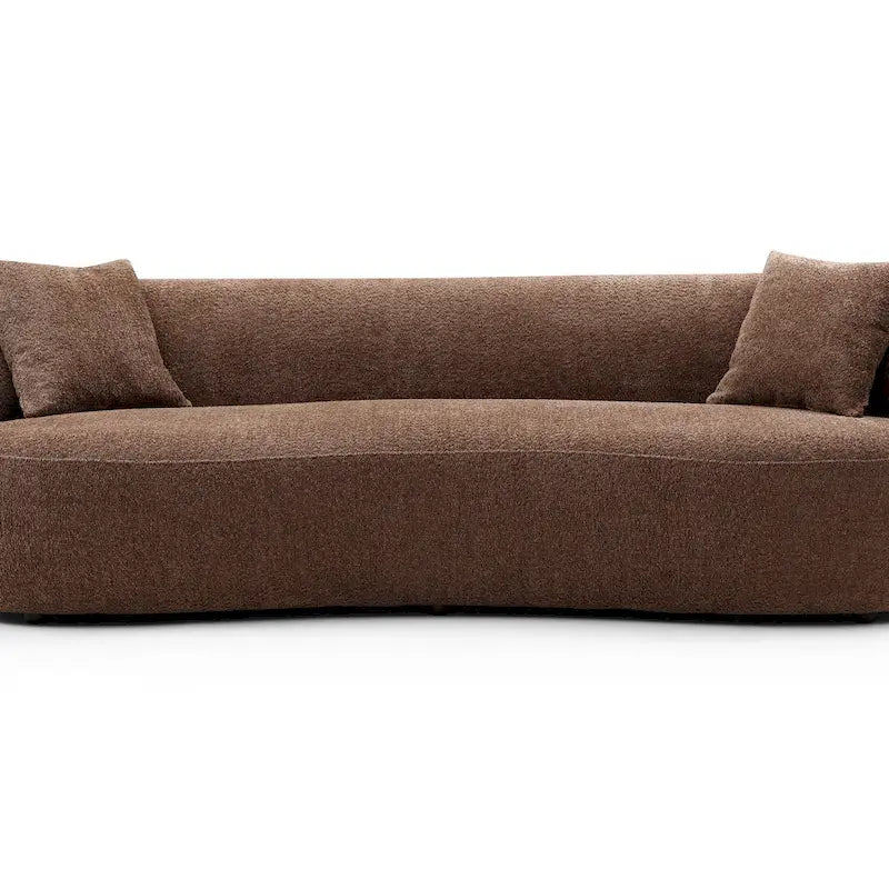 86.61in 3 Seater Modern Curved Upholstered Fabric Sofa Courch