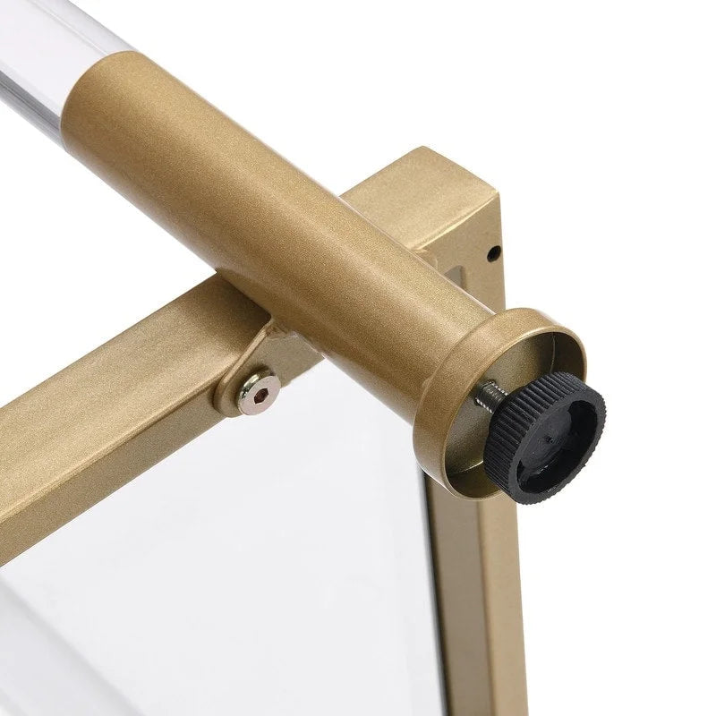 Grondin Modern Contemporary 2-Tier Console Table with Tempered Glass Top, Bottom Shelf, Steel and Acrylic Frame