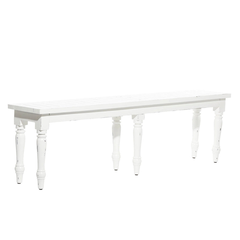 Wood Long Slim Bench - White - Roche River Decor - 12Wx63Lx18H