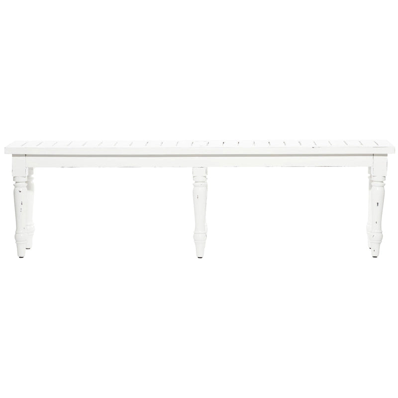 Wood Long Slim Bench - White - Roche River Decor - 12Wx63Lx18H