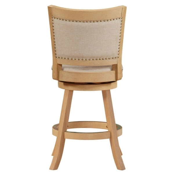 Melrose High Back Swivel Wood Counter Stool