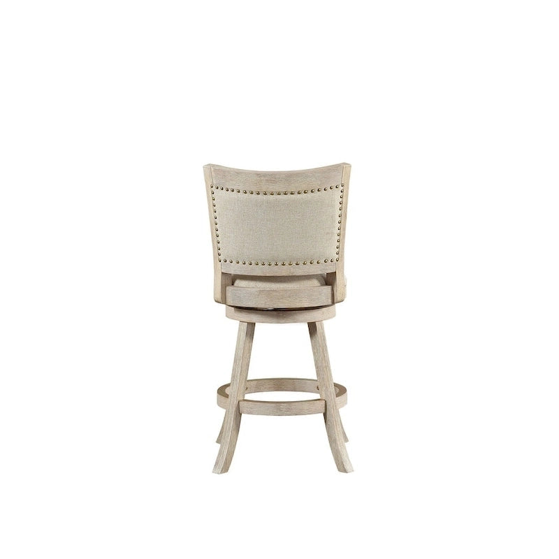 Melrose High Back Swivel Wood Counter Stool