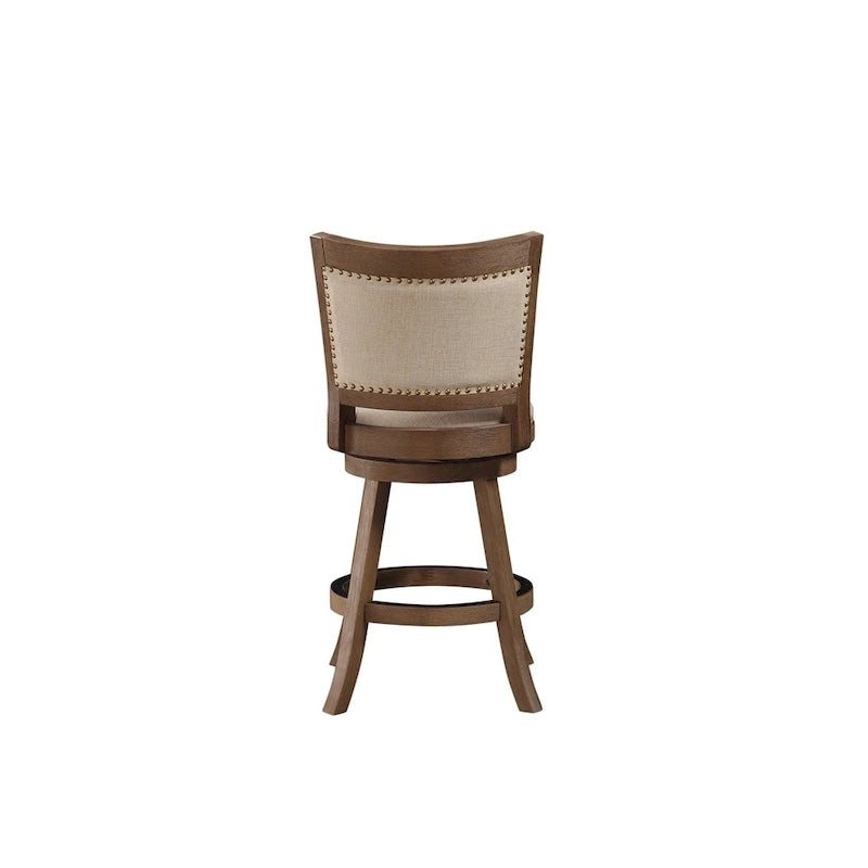 Melrose High Back Swivel Wood Counter Stool