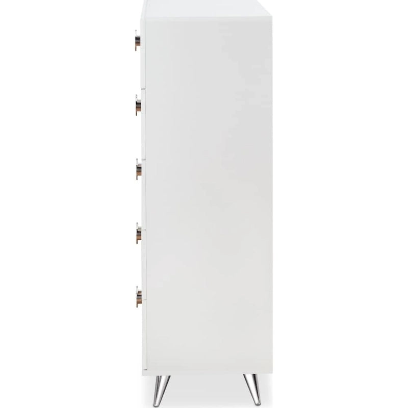 Modern Rectangular Wooden 5-Drawers Chest