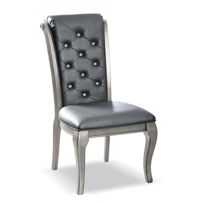 Tily Glam Gold Faux Leather 7-Piece Dining Table Set by Furniture of America