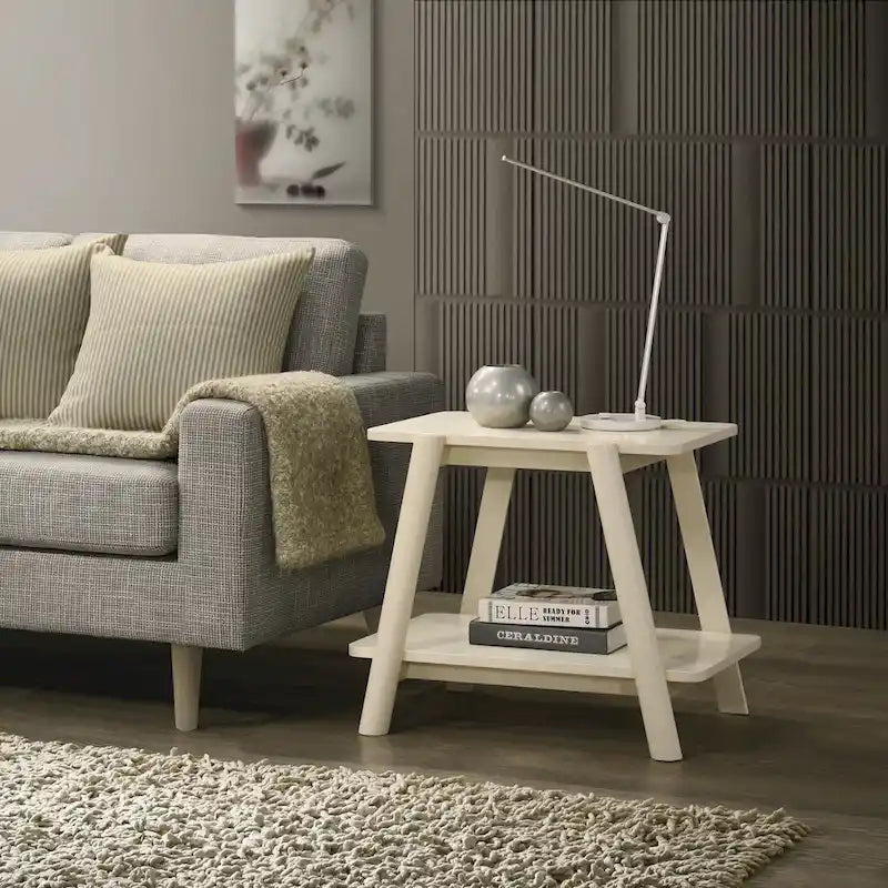 Roundhill Furniture Metz Mid-Century Wood Shelf 3-Piece Coffee Table Set