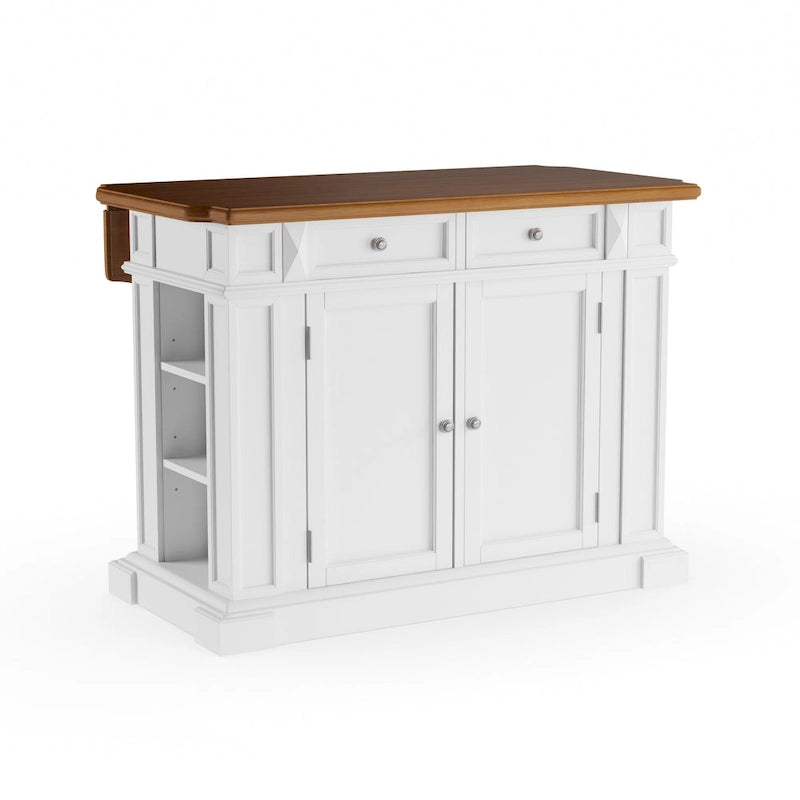 Copper Grove Cannington White Distressed Oak Kitchen Island