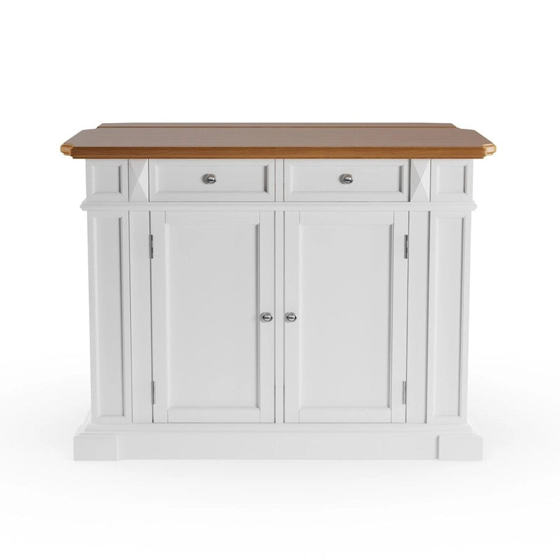Copper Grove Cannington White Distressed Oak Kitchen Island