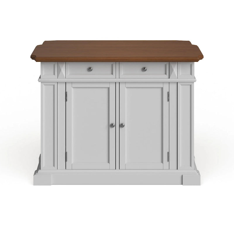 Copper Grove Cannington White Distressed Oak Kitchen Island