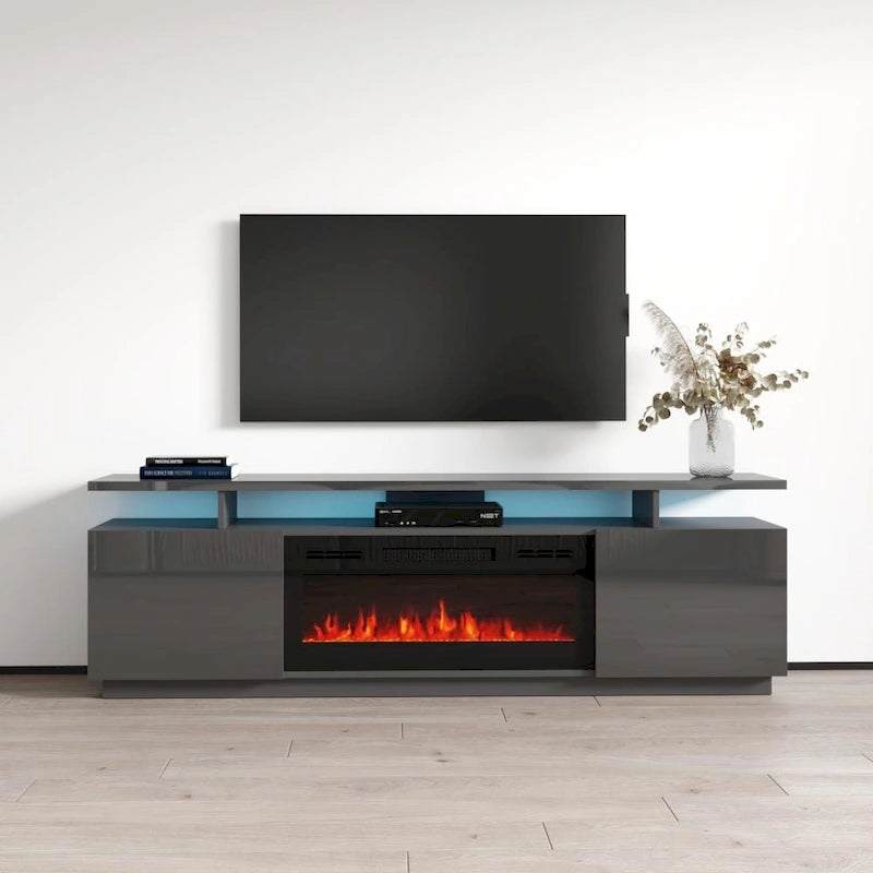 Meble Furniture Eva Modern TV Stand with Electric Fireplace